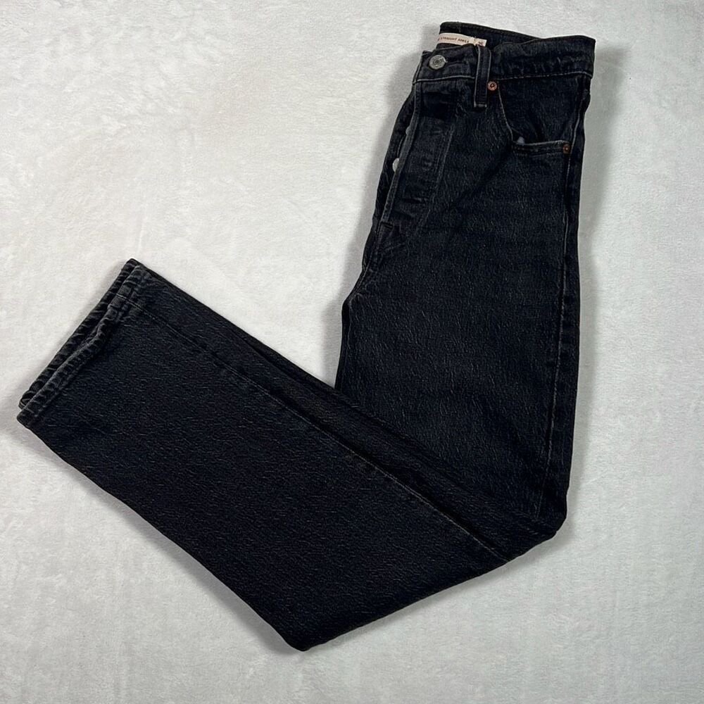 Levi’s vintage dark Acid wash denim Ribcage Straight Ankle jeans Women Size 25w